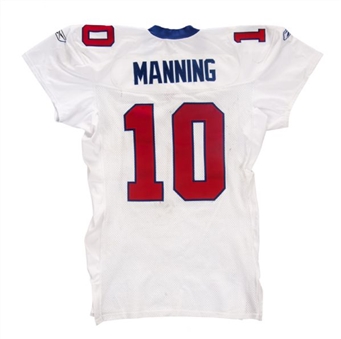 2004 Eli Manning New York Giants Game Worn and Signed Rookie Season Road Jersey  (MEARS A-10/ Steiner) 